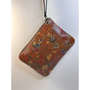 Patricia Nash Cassini Tan Prairie Rose Wristlet Clutch Brown Floral NWT